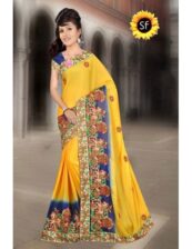 Shivam Fashion 1277 Pure Chiffon Sarees, With blouse piece, 5.5m
