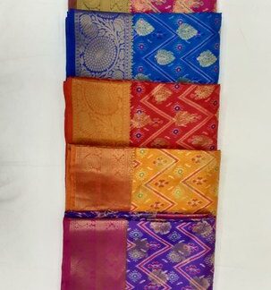 Festive Wear 6.3 m (With Blouse Piece) Rawsilk Jari Butta Rajkot Patola Sarees