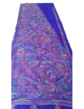 Printed Purple Designer Khantha Saree, 6 M (with Blouse Piece) , Packaging Type: Box