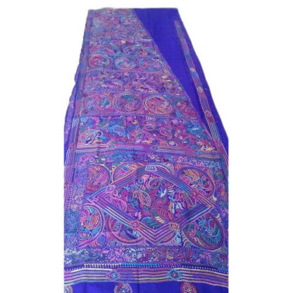 Printed Purple Designer Khantha Saree, 6 M (with Blouse Piece) , Packaging Type: Box