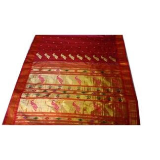 6.20 M Festive Wear Tissh Paithani Saree, With Blouse Piece, Machine Made