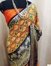 colourthreads 5.5 m (separate blouse piece) designer ikkat patola saree, Packaging Type: Bag, Machine Made