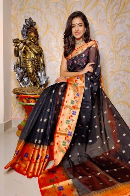 Purple Semi kora silk