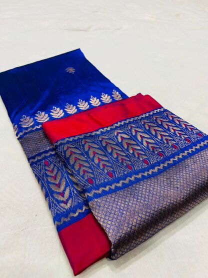Original Handloom chanderi pure Pattu organza silk (silk by soft silk ) saree with blouse