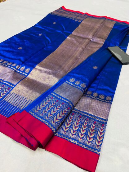 Original Handloom chanderi pure Pattu organza silk (silk by soft silk ) saree with blouse