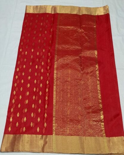 Original chanderi Handloom pure katan organza silk (silk by silk) saree with blouse.