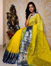 Yellow Semi kora silk