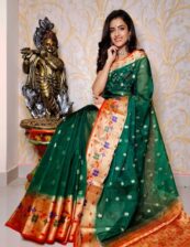 Green Semi kora silk