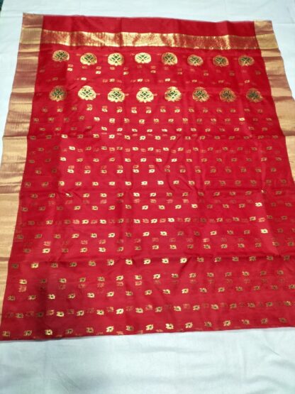 Original chanderi Handloom pure katan organza silk (silk by silk)Meena buti saree with blouse.