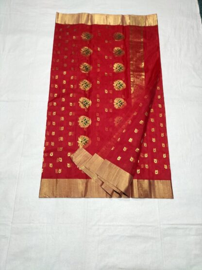 Original chanderi Handloom pure katan organza silk (silk by silk)Meena buti saree with blouse.