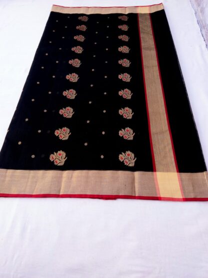 Original chanderi Handloom masrize cotton organza silk (silk by cotton ) saree with blouse.