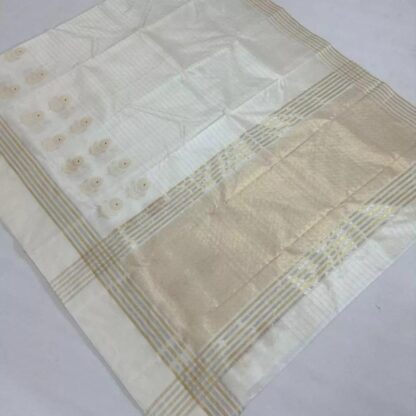 Original chanderi handloom pure Pattu organza silk (silk by soft silk ) saree with blouse.