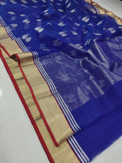 Original Handloom chanderi pure katan organza silk  saree with blouse