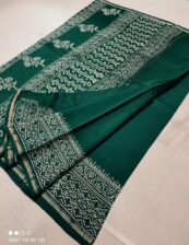 Original Handloom chanderi dabu hand block printed cotton silk saree saree with blouse