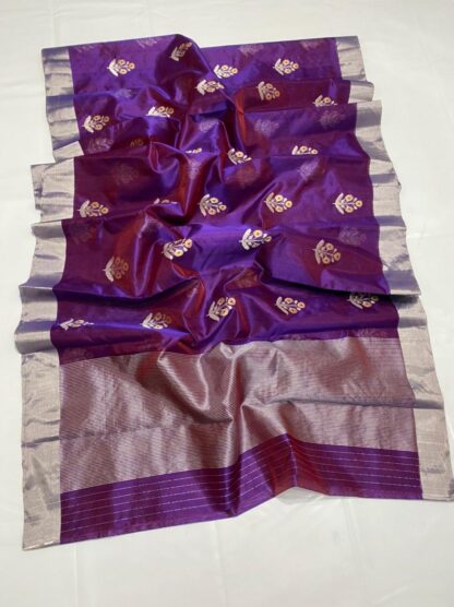 Original Handloom chanderi pure katan organza silk (silk by silk ) saree with blouse