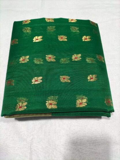 Original chanderi Handloom pure katan organza silk Meena buti saree with blouse.