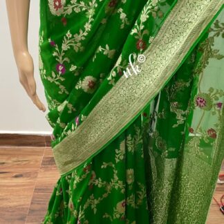 Alfi meena jaal  semi georgette Banarsi Saree