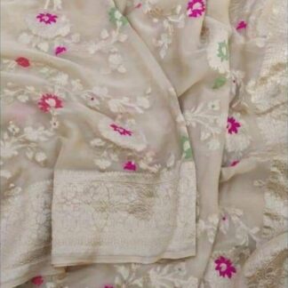 Banarsi Meena jaal Alfi Semi georgette Saree