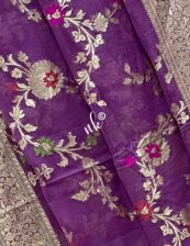 Meena jaal Semi georgette Alfi   Banarsi Saree