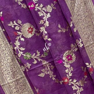 Meena jaal Semi georgette Alfi   Banarsi Saree