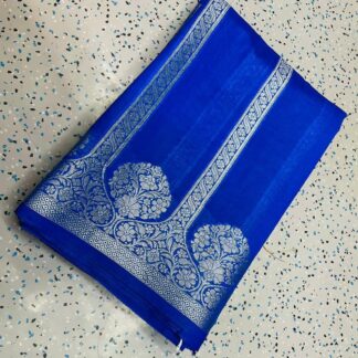 semi georgette fabrics double zari in 5 colours