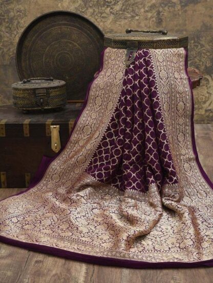 Semi georgette fabrics zari jaal in 6 colours