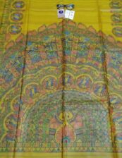 Madhubani hand painted Tussar silk saree