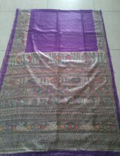 Madhubani hand painted raw silk saree