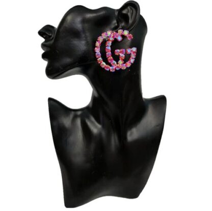 G shaped Stone Earrings