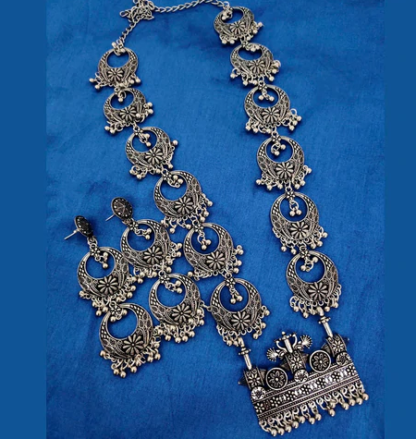 Oxidized Long Necklace Set