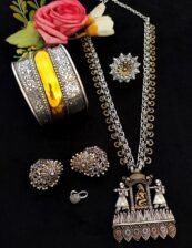 2Tone combo Long Necklace  set Premium Quality 2Tone combo Long Necklace  set Premium Quality