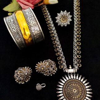 2-Tone combo Long Necklace  set -v2 Premium Quality