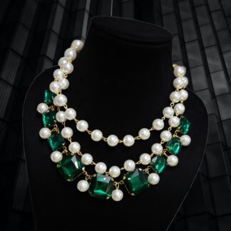 Pearl and Multi Colour Crystal Necklace