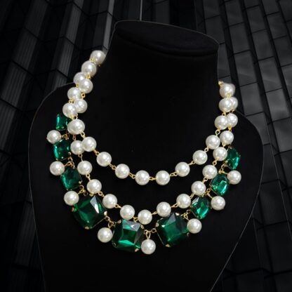 Pearl and Multi Colour Crystal Necklace