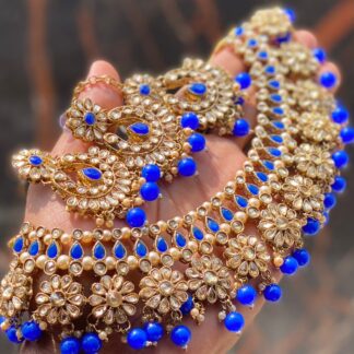MultiColor 1gm Goldplated Jewelry Flower Kundan Set