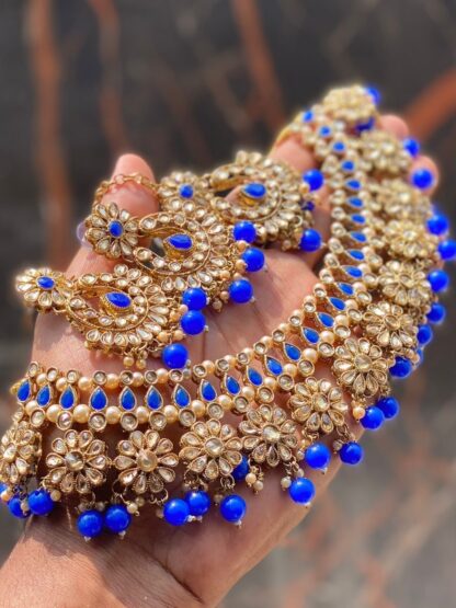 MultiColor 1gm Goldplated Jewelry Flower Kundan Set