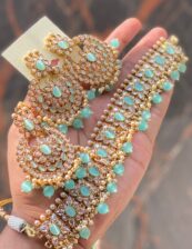 MultiColor 1-gram Gold plated  breads and Kundan Set