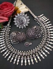 Exclusive Silver Oxidised Choker Combo set v-2