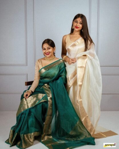High quality  Black color kora organza soft silk saree