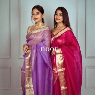 High quality Purple color kora organza soft silk saree