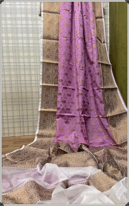 Purple and Green color high quality semi silk saree