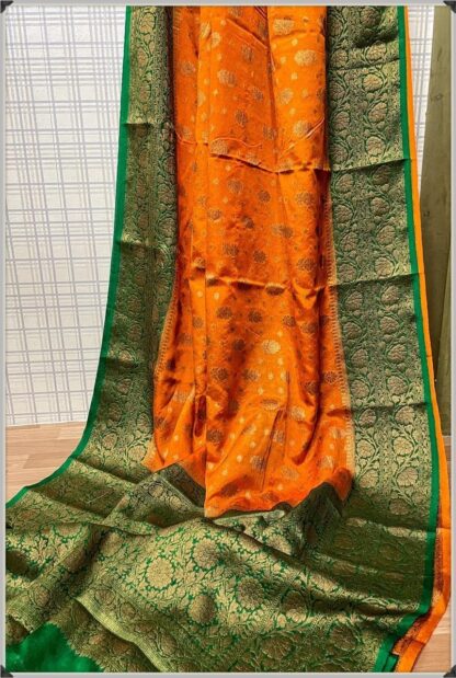 Purple and Green color high quality semi silk saree