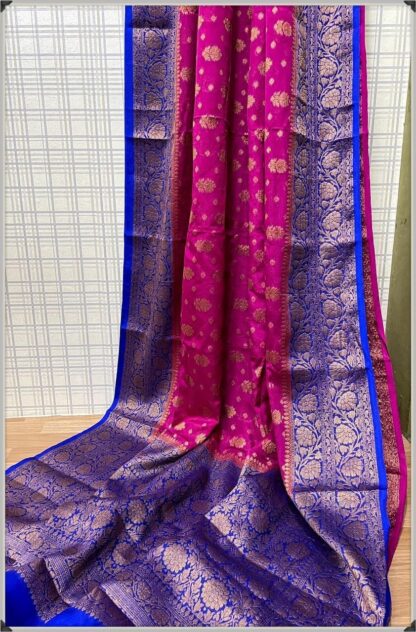 Purple and Green color high quality semi silk saree