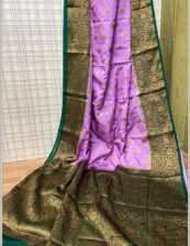 Purple and Green color high quality semi silk saree