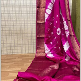 Semi chiffon soft silk party wear dazzling high quality Magenta saree