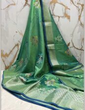 Multi color semi katan soft silk party wear dazzling high quality saree