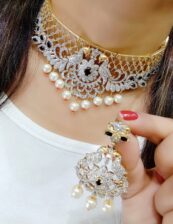 Beautiful Premium Quality Original American Diamond Stone Necklace Set