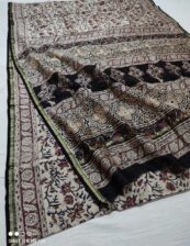 Full hand weaving chanderi Silk saree color Black