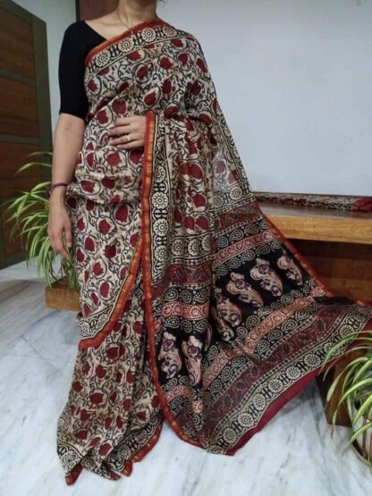 Hand weaving chanderi  Silk saree.