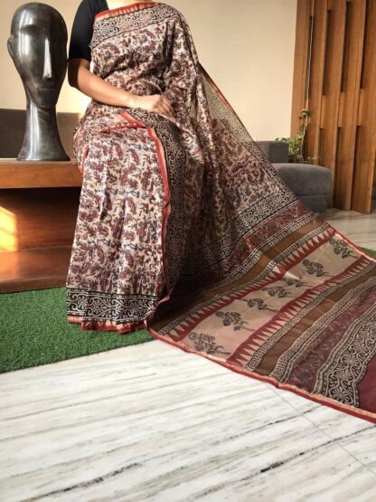 Hand weaving chanderi  Silk saree.
